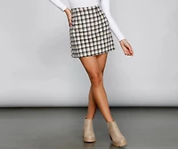 Preppy And Cute Plaid Mini Skirt