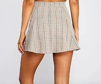 Pretty And Preppy Plaid Skater Skirt