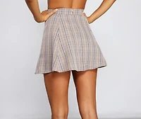 Pretty And Preppy Plaid Skater Skirt