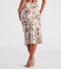Fly By Satin Butterfly Midi Skirt