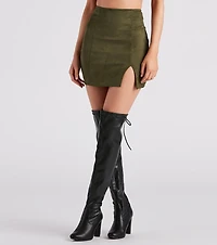 Fashionista High Waist Faux Suede Mini Skirt