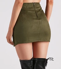 Fashionista High Waist Faux Suede Mini Skirt