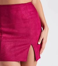 Fashionista High Waist Faux Suede Mini Skirt