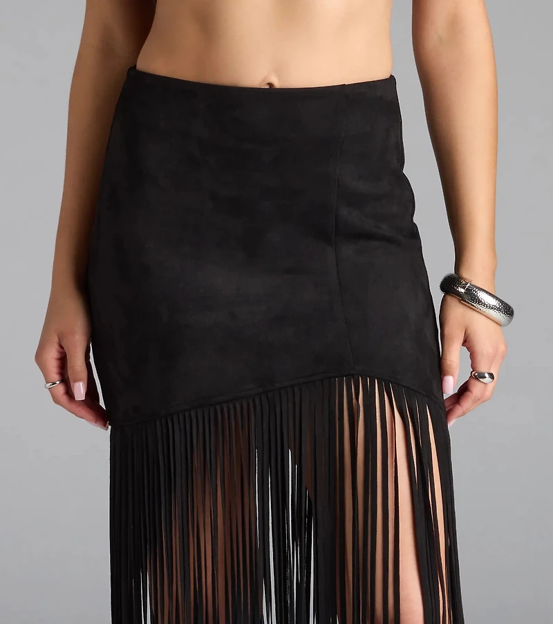 Wild At Heart Long Fringe Skirt