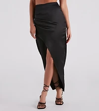 Wrapped Chic Vibes Satin Maxi Skirt