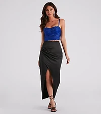 Wrapped Chic Vibes Satin Maxi Skirt