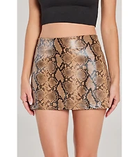Certified Charmer High Rise Snake Mini Skirt