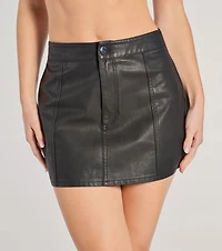 The City High-Rise Faux Leather Mini Skirt