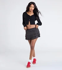 Radiant Sweetie Floral Polka Dot Ruffle Skirt