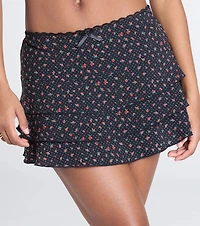 Radiant Sweetie Floral Polka Dot Ruffle Skirt