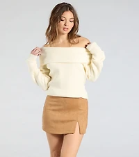 Keeping It Simple Faux Suede Slit Mini Skirt