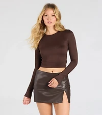 Made To Standout High-Rise Slit Mini Skirt