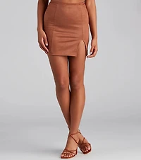 Fashionista High Waist Faux Suede Mini Skirt