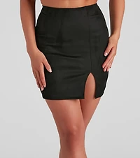 Fashionista High Waist Faux Suede Mini Skirt