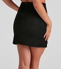 Fashionista High Waist Faux Suede Mini Skirt