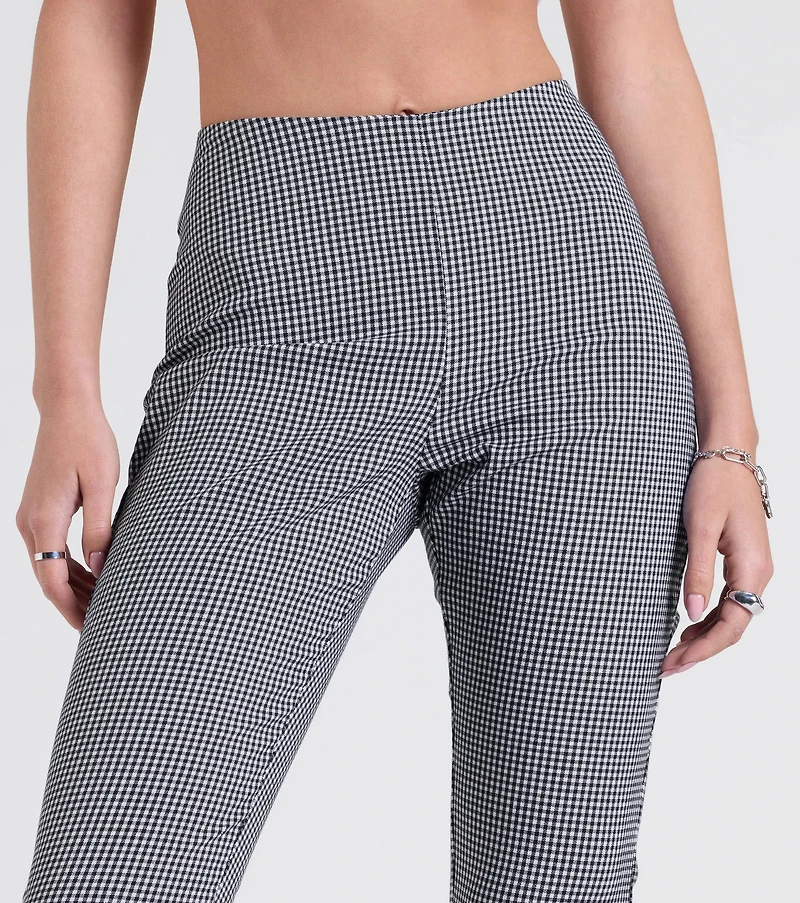 Stylish Strolls High-Rise Gingham Capri Pants