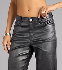 On the Glow Coated Glitter Straight-Leg Pants