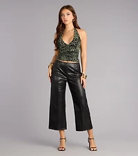 The Icon Faux Leather Capri Pants