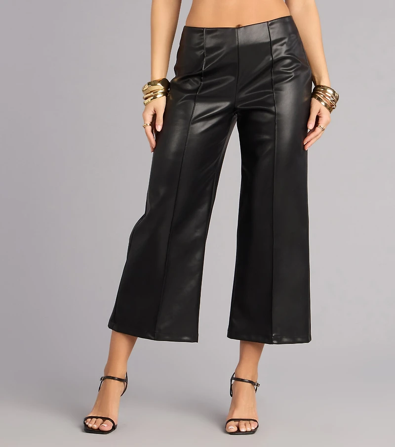 The Icon Faux Leather Capri Pants