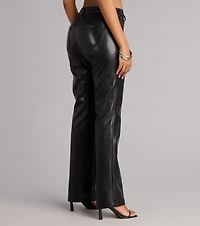No Second Guess Faux Leather Straight Leg Pants