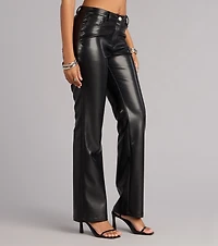 No Second Guess Faux Leather Straight Leg Pants