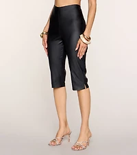 After Hours Faux Leather Capri Pants