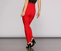 High Waist Paperbag Skinny Dress Pants