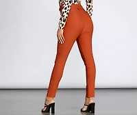 High Waist Paperbag Skinny Dress Pants