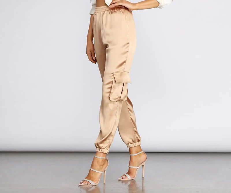 Sleek Satin Joggers