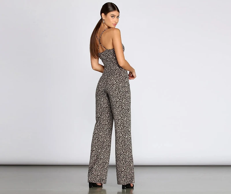 Sassy Stunner Leopard Print Jumpsuit