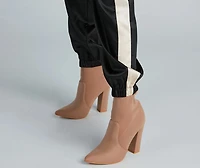 Sleek Striped Satin Joggers