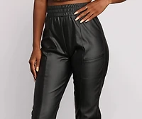 High Waist Faux Leather Leggings