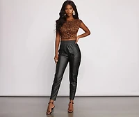 High Waist Faux Leather Leggings