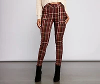 Preppy and Poised Plaid Skinny Pants