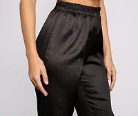 Sleek and Chic Satin Jogger Pants