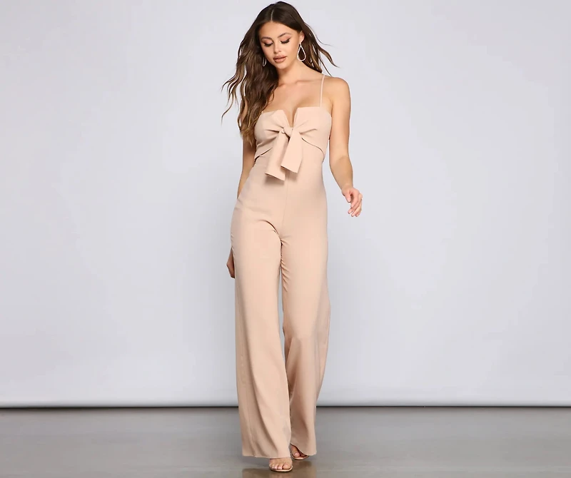 Glam It Up Tie Front Jumpsuit