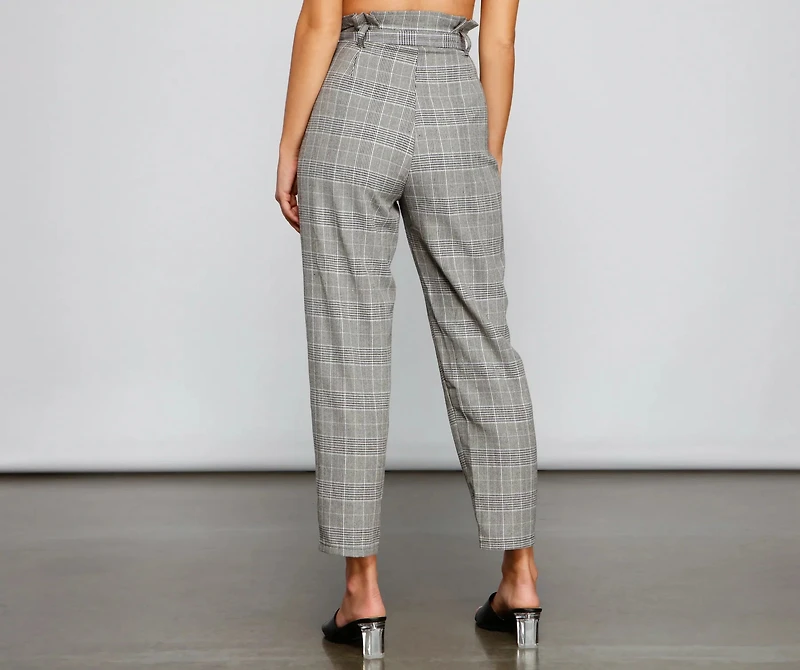 Chic Stunner High Waist Plaid Pants
