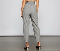 Chic Stunner High Waist Plaid Pants