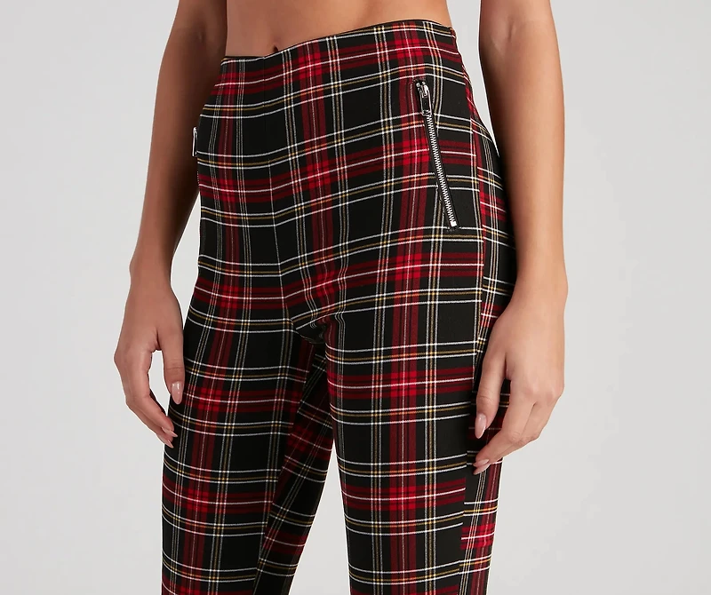 Perfect Plaid High-Rise Pants