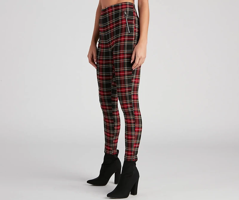 Perfect Plaid High-Rise Pants