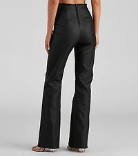 Stylish Ambition Coated Wide-Leg Pants