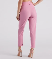 Perfectly Pleated Cuffed Trouser Pants