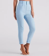 Perfectly Pleated Cuffed Trouser Pants