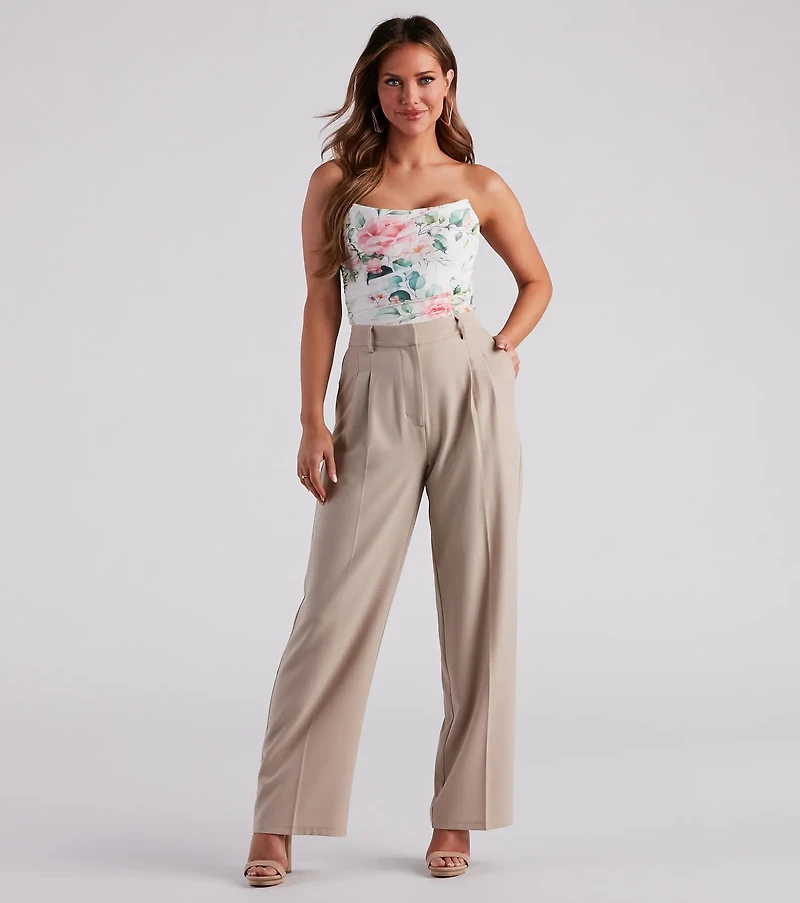 Chic Crepe Boyfriend Trouser Pants