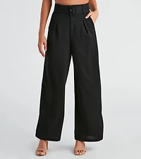 Flip Reverse Belted Trouser Pants
