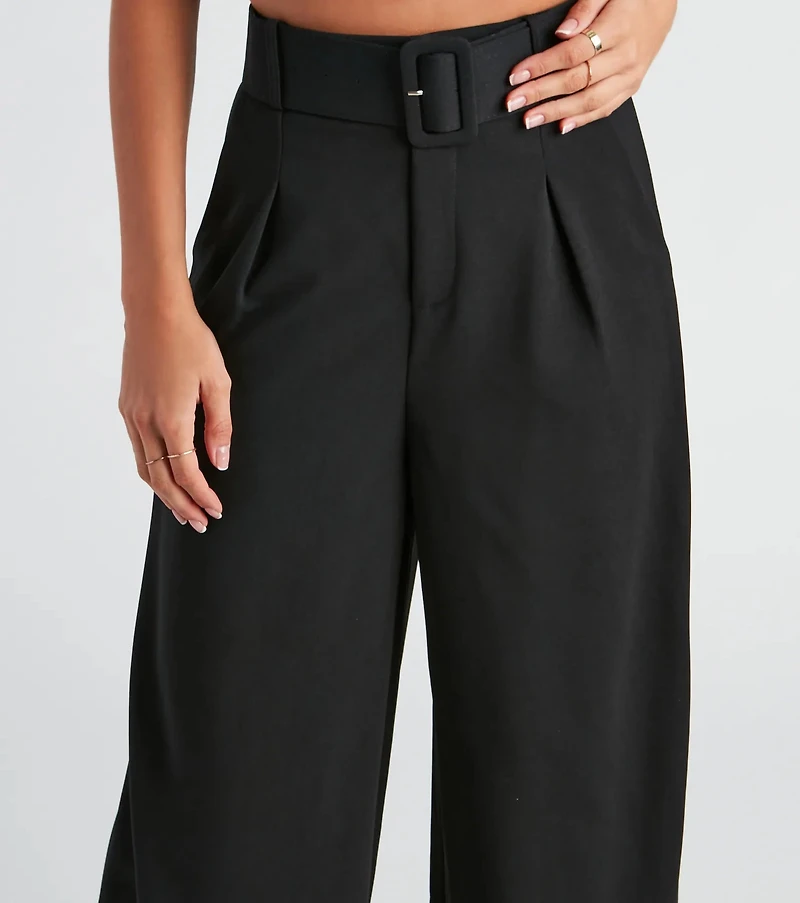 Flip Reverse Belted Trouser Pants