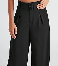 Flip Reverse Belted Trouser Pants