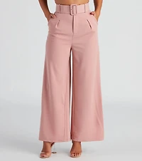 Flip Reverse Belted Trouser Pants