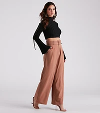 Flip Reverse Belted Trouser Pants