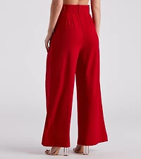 Flip Reverse Belted Trouser Pants